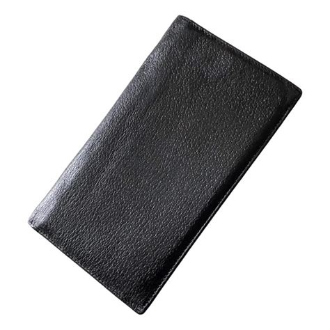 Gucci black pigskin leather vertical wallet vintage